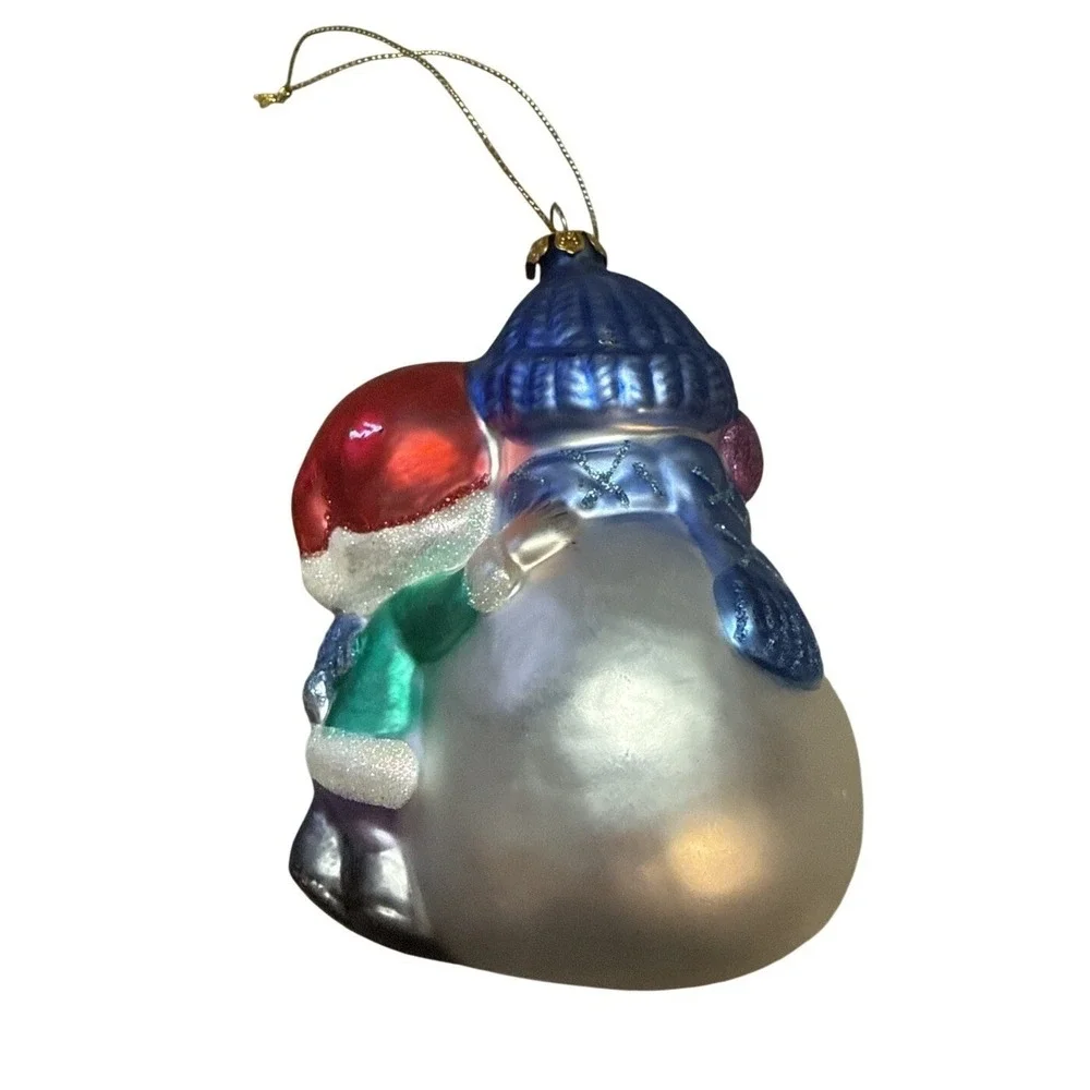 Precious Moments Glass Ornament Girl With Snowman 712018 Vintage 2006 4.5